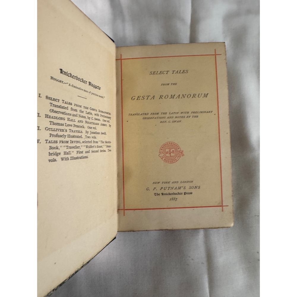 Select Tales from the Gesta Romanorum Knickerbocker Classics  1887